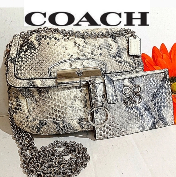 COACH Metallic Snake Kristin Clutch Crossbody RARE NWOT - Picture 14 of 16